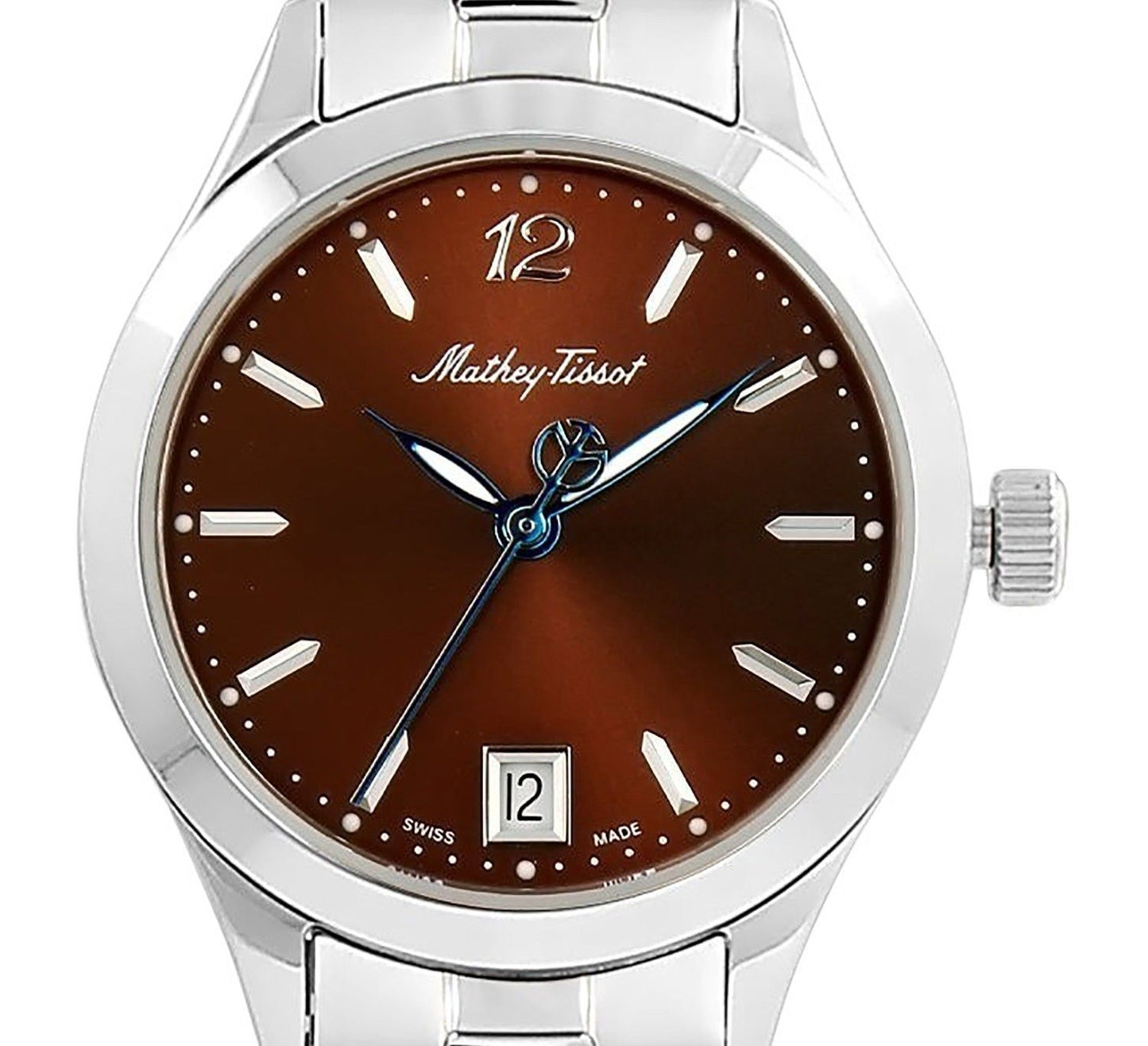 Mathey-Tissot Urban Edelstahl Braunes Zifferblatt Quarz D411MAM Damenuhr