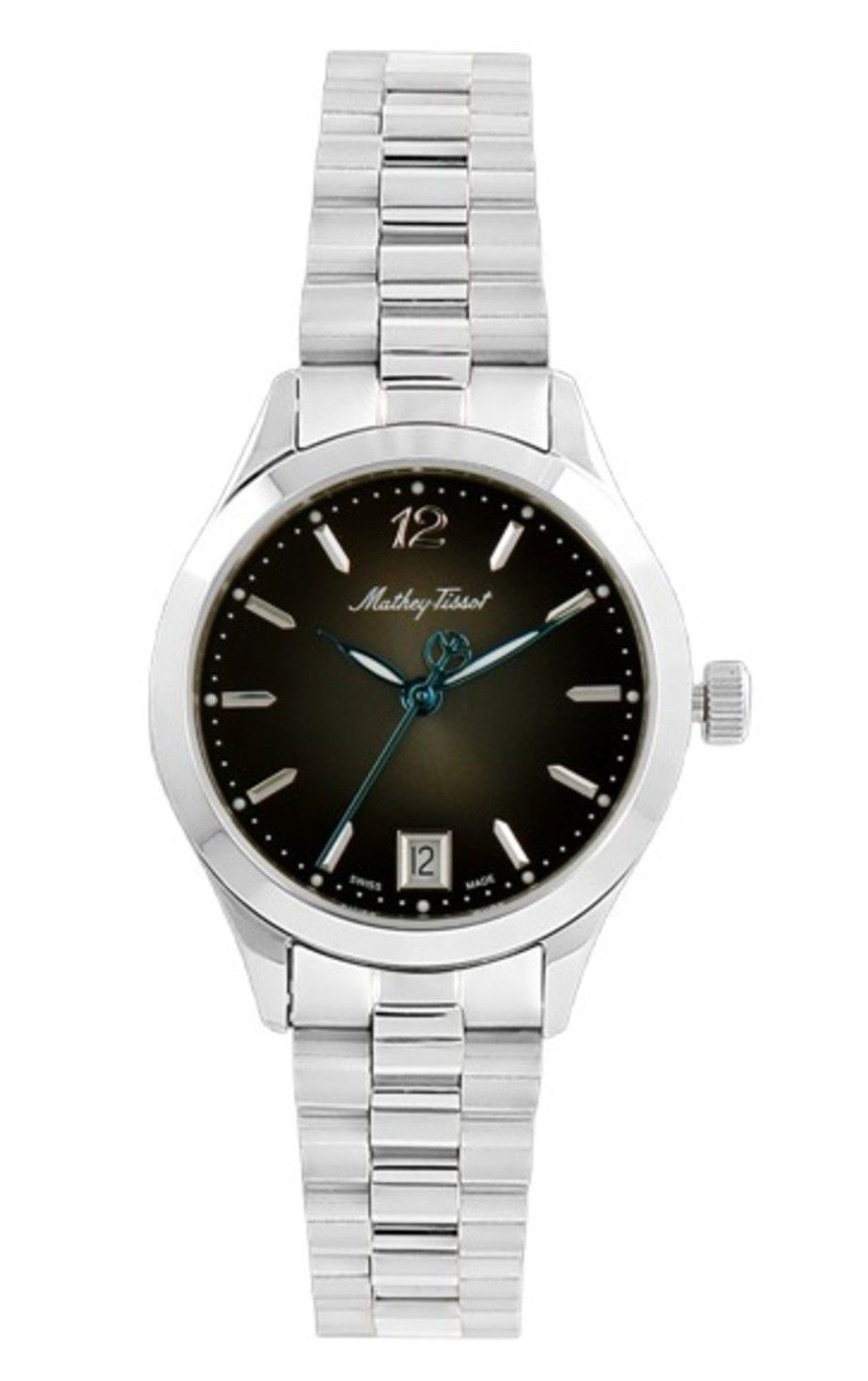 Mathey-Tissot Urban Edelstahl Schwarzes Zifferblatt Quarz D411MAN Damenuhr
