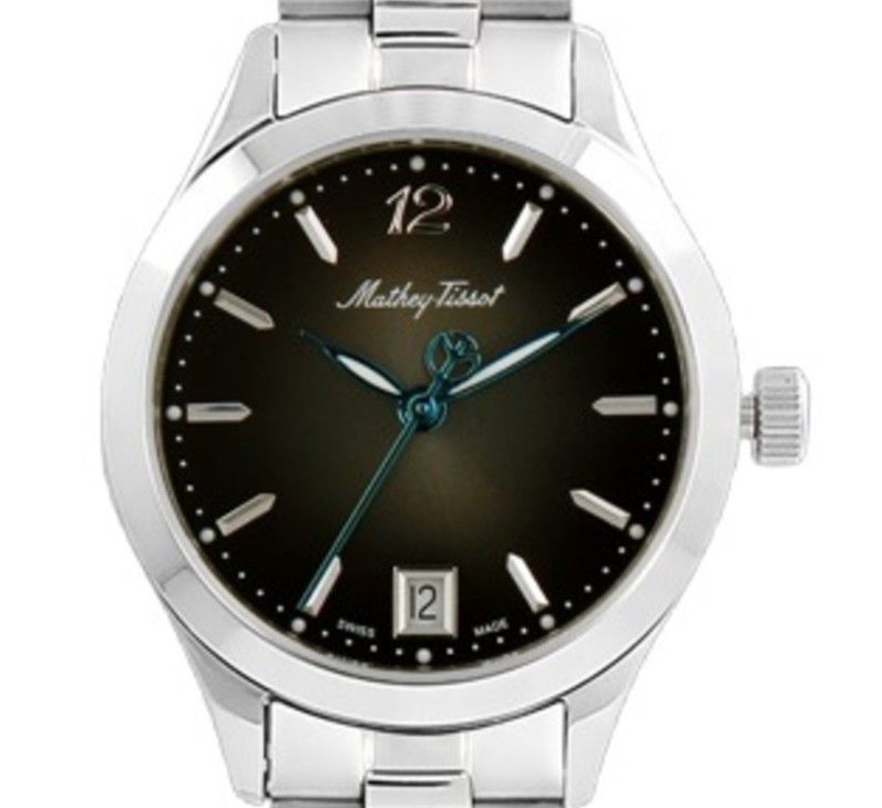 Mathey-Tissot Urban Edelstahl Schwarzes Zifferblatt Quarz D411MAN Damenuhr