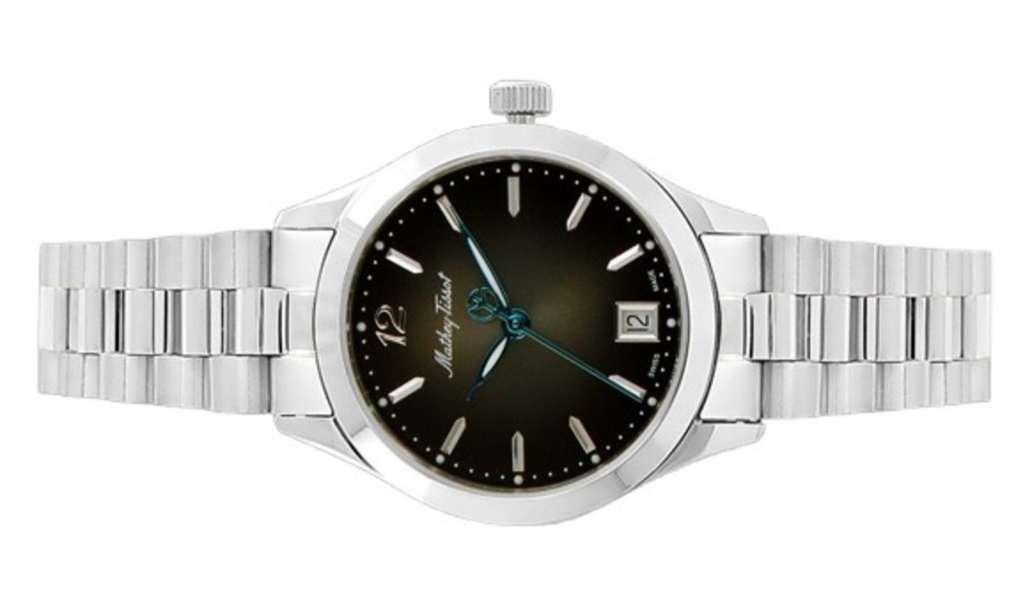Mathey-Tissot Urban Edelstahl Schwarzes Zifferblatt Quarz D411MAN Damenuhr