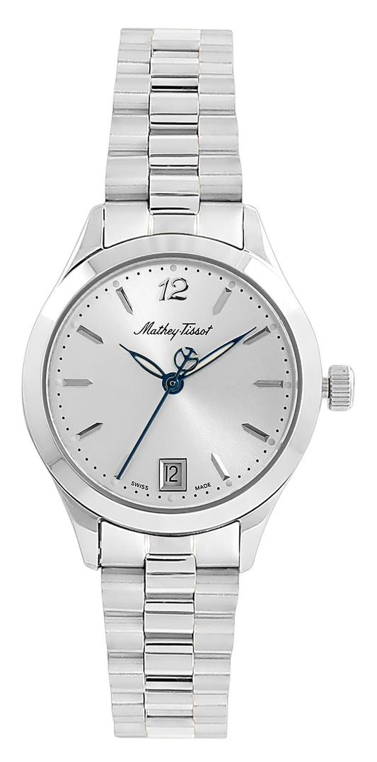 Mathey-Tissot Urban Edelstahl Silberfarbenes Zifferblatt Quarz D411MAS Damenuhr