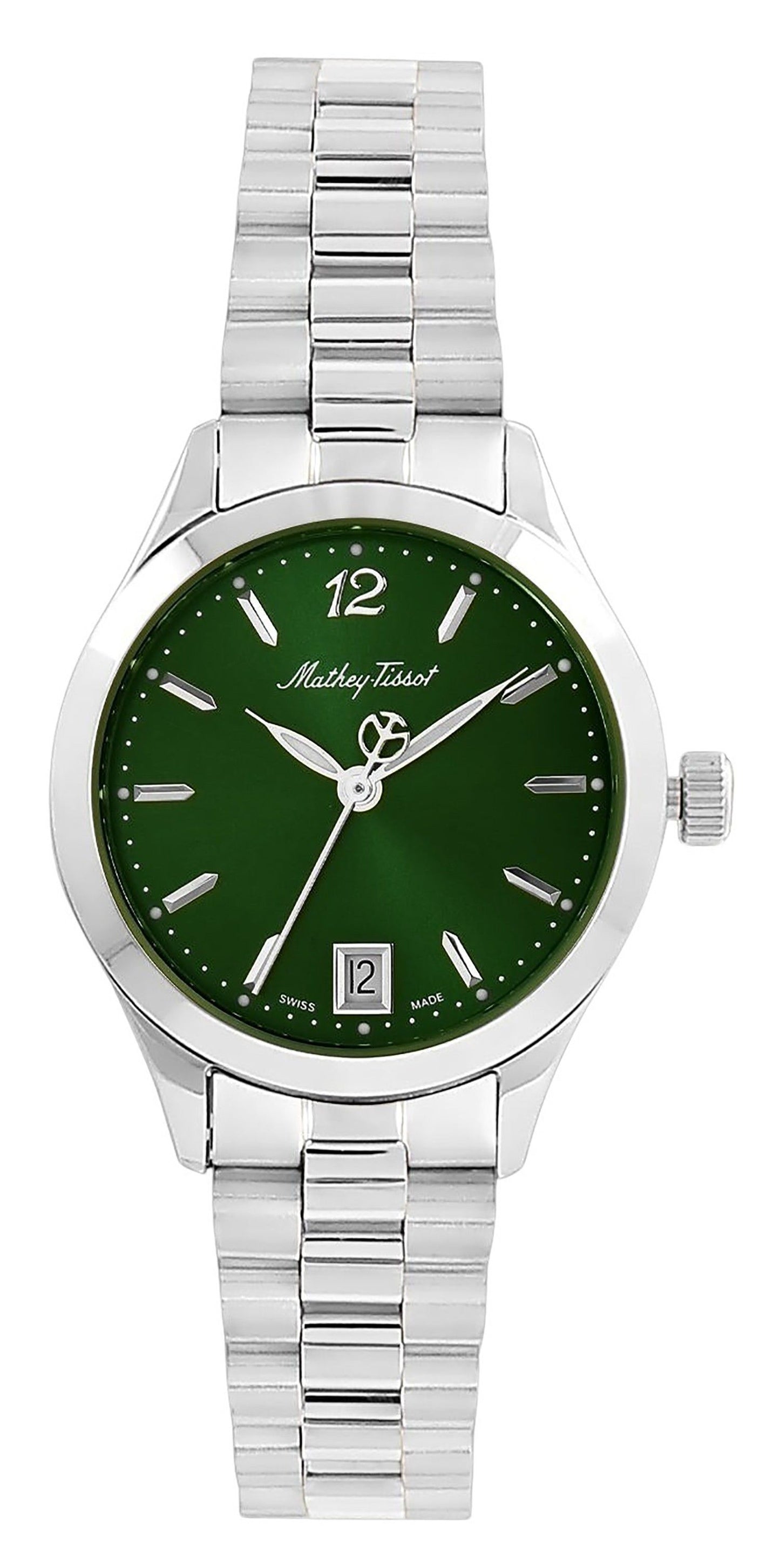 Mathey-Tissot Urban Edelstahl Grünes Zifferblatt Quarz D411MAV Damenuhr