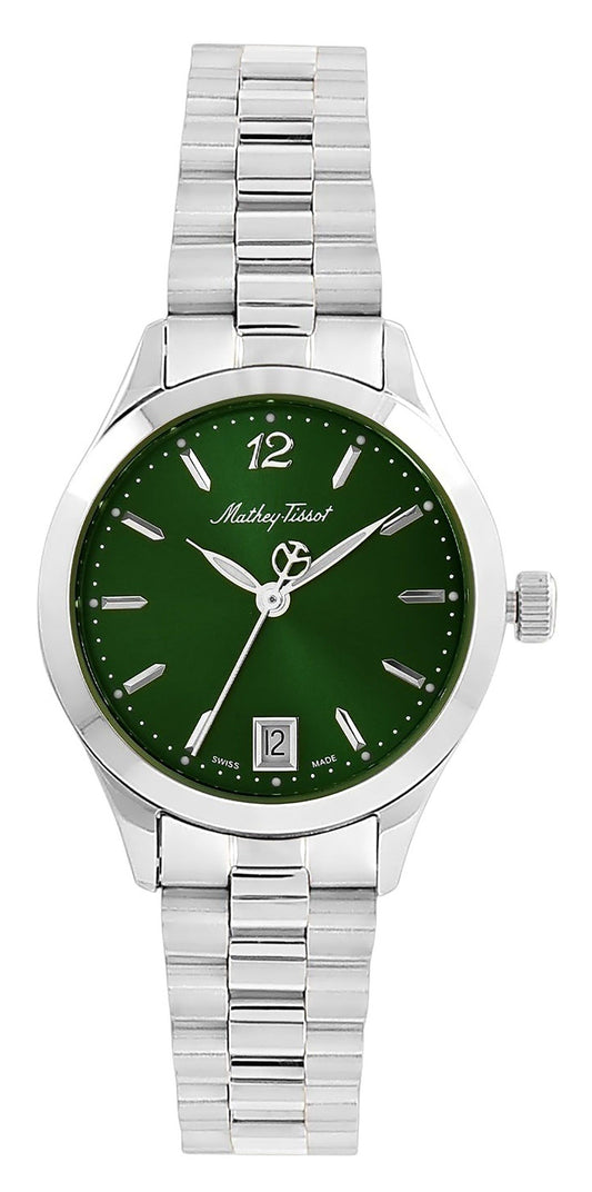 Mathey-Tissot Urban Edelstahl Grünes Zifferblatt Quarz D411MAV Damenuhr