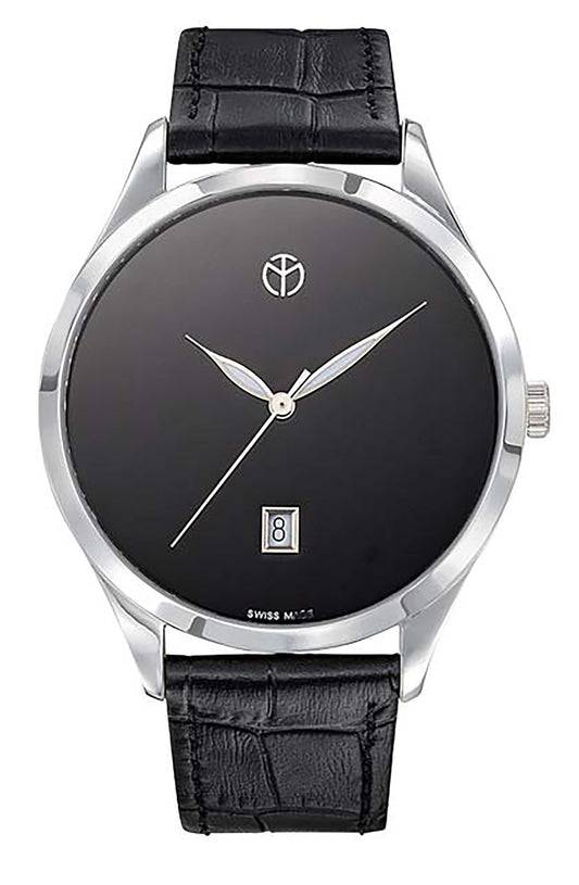 Mathey-Tissot Urban Lederarmband Schwarzes Zifferblatt Quarz D411NM Damenuhr