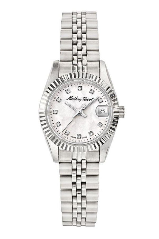 Mathey-Tissot Mathy II Edelstahl White Dial Quarz D710AI Damenuhr