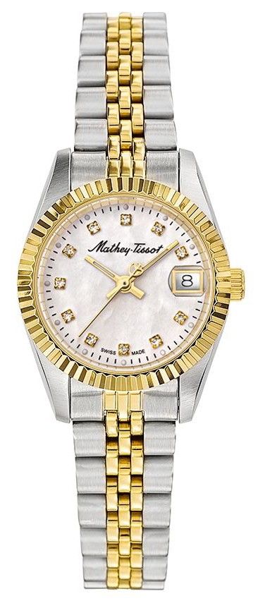 Mathey-Tissot Mathy II Two Tone Edelstahl Perlmutt-Zifferblatt Quarz D710BI Damenuhr