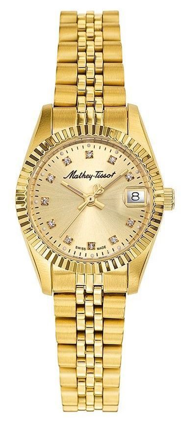 Mathey-Tissot Mathy II Goldfarben Edelstahl Gold Dial Quarz D710PDI Damenuhr