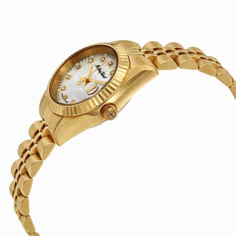 Mathey-Tissot Mathy II Goldfarben Edelstahl Perlmutt-Zifferblatt Quarz D710PI Damenuhr