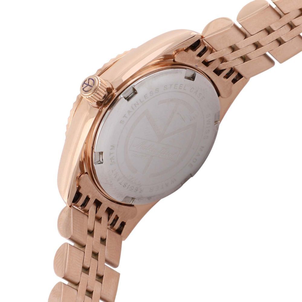 Mathey-Tissot Mathy II Rose Goldfarben Edelstahl Braunes Zifferblatt Quarz D710PRM Damenuhr