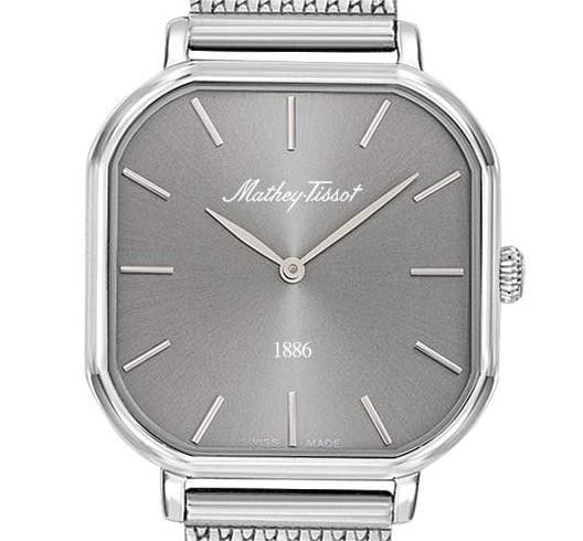 Mathey-Tissot Monsoon Square Edelstahl Silberfarbenes Zifferblatt Quarz D7917AS Damenuhr
