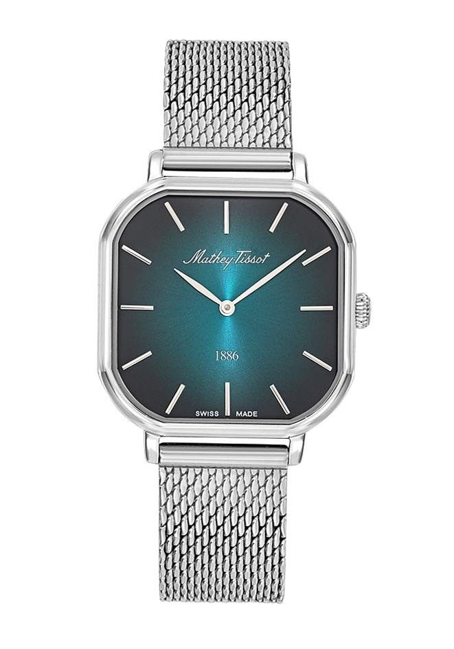 Mathey-Tissot Monsoon Square Edelstahl Grünes Zifferblatt Quarz D7917AV Damenuhr