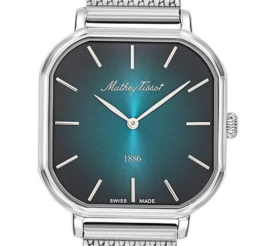 Mathey-Tissot Monsoon Square Edelstahl Grünes Zifferblatt Quarz D7917AV Damenuhr