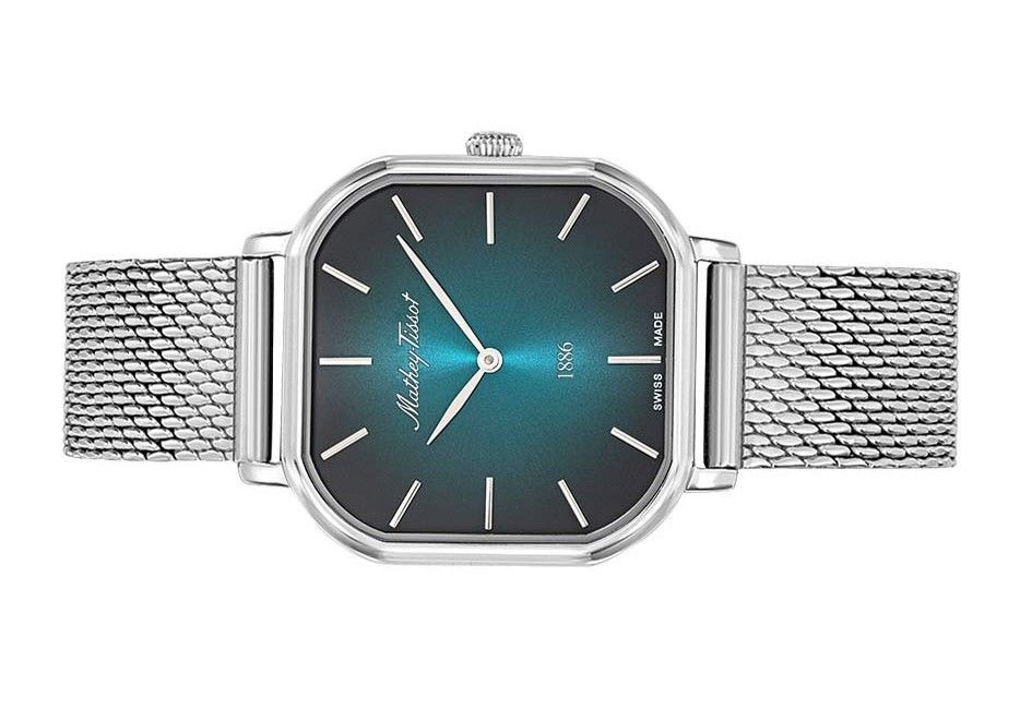 Mathey-Tissot Monsoon Square Edelstahl Grünes Zifferblatt Quarz D7917AV Damenuhr