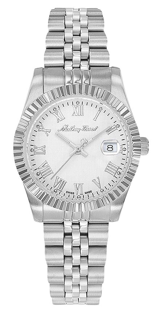 Mathey-Tissot Mathy III Roman Edelstahl White Dial Quarz D810ABR Damenuhr