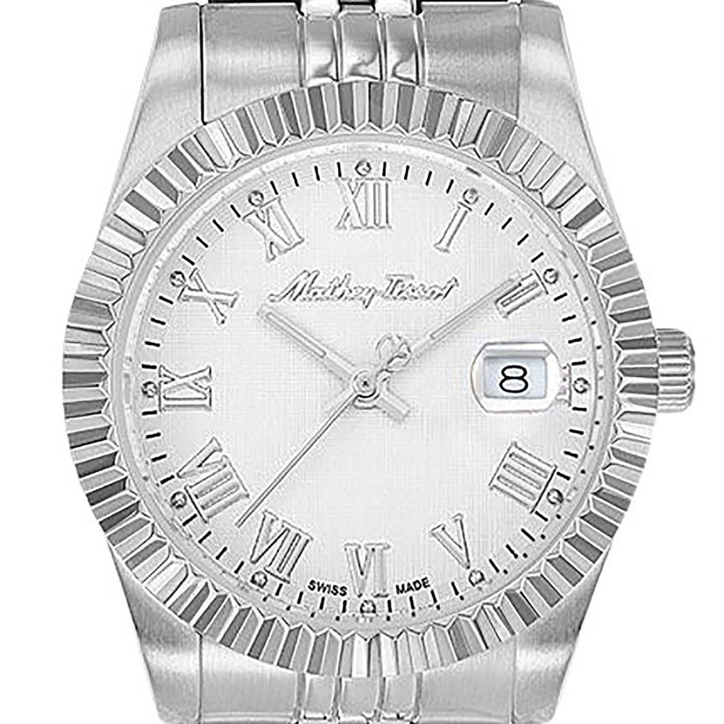 Mathey-Tissot Mathy III Roman Edelstahl White Dial Quarz D810ABR Damenuhr