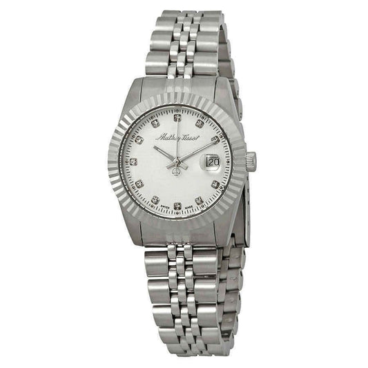 Mathey-Tissot Mathy III Edelstahl Silberfarbenes Zifferblatt Quarz D810AI Damenuhr