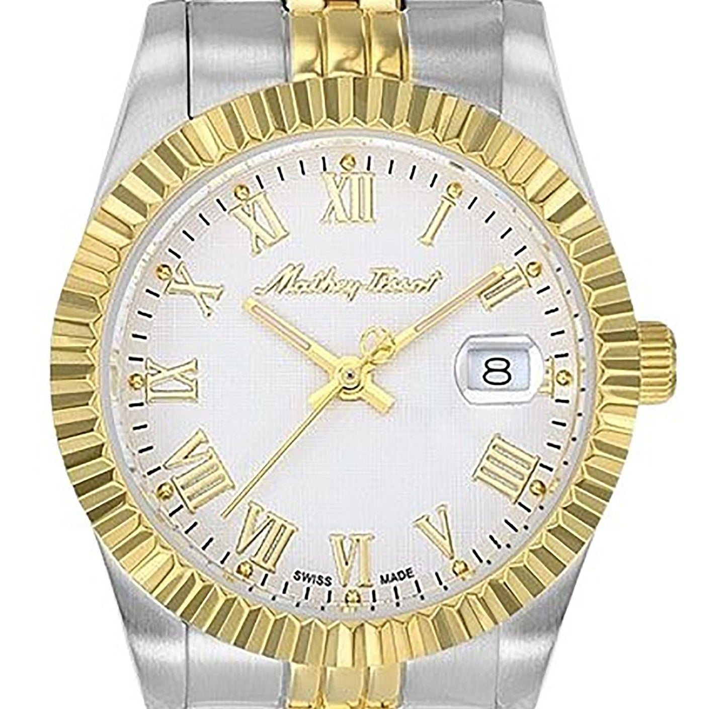 Mathey-Tissot Mathy III Roman Two Tone Edelstahl White Dial Quarz D810BBR Damenuhr