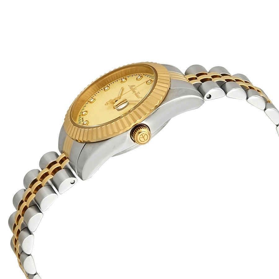 Mathey-Tissot Mathy III Two Tone Edelstahl Gold Dial Quarz D810BDI Damenuhr