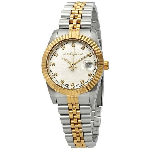 Mathey-Tissot Mathy III Two Tone Edelstahl Silberfarbenes Zifferblatt Quarz D810BI Damenuhr