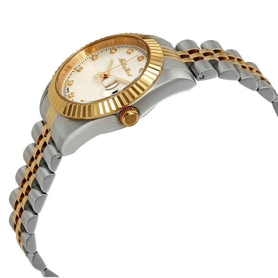 Mathey-Tissot Mathy III Two Tone Edelstahl Silberfarbenes Zifferblatt Quarz D810BI Damenuhr