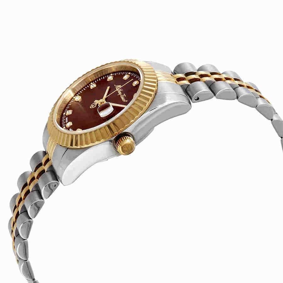Mathey-Tissot Rolly III Two Tone Edelstahl Braunes Zifferblatt Quarz D810BM Damenuhr