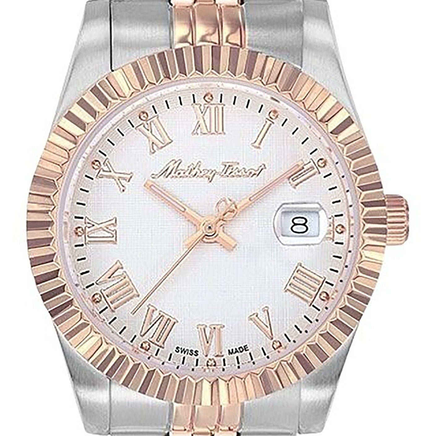 Mathey-Tissot Mathy III Roman Two Tone Edelstahl White Dial Quarz D810BRA Damenuhr