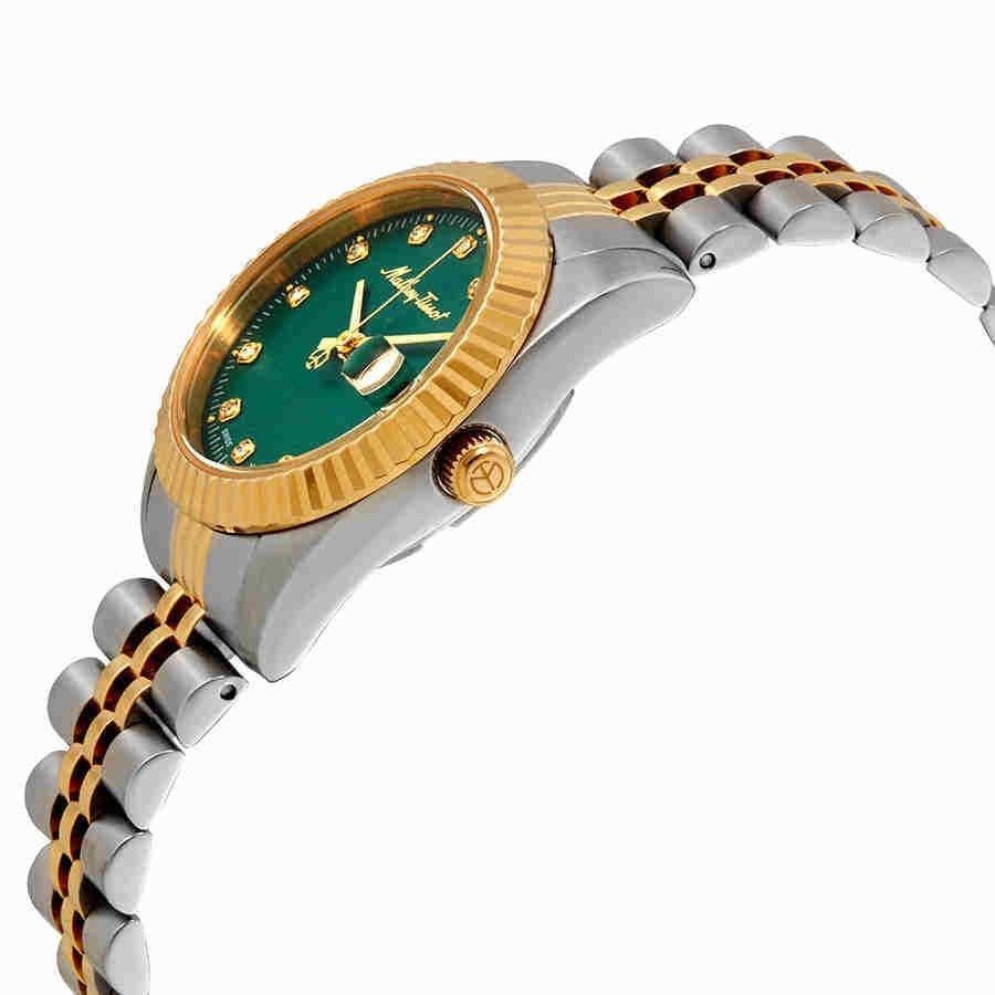 Mathey-Tissot Mathy III Two Tone Edelstahl Grünes Zifferblatt Quarz D810BV Damenuhr