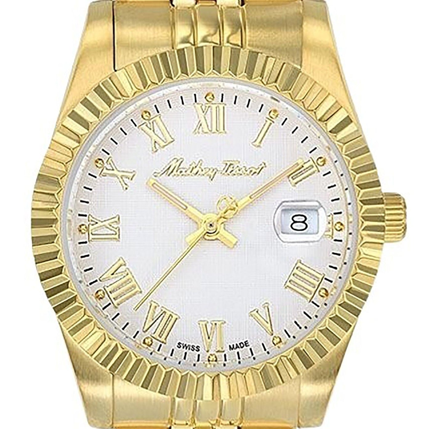 Mathey-Tissot Mathy III Roman Goldfarben Edelstahl White Dial Quarz D810PBRI Damenuhr