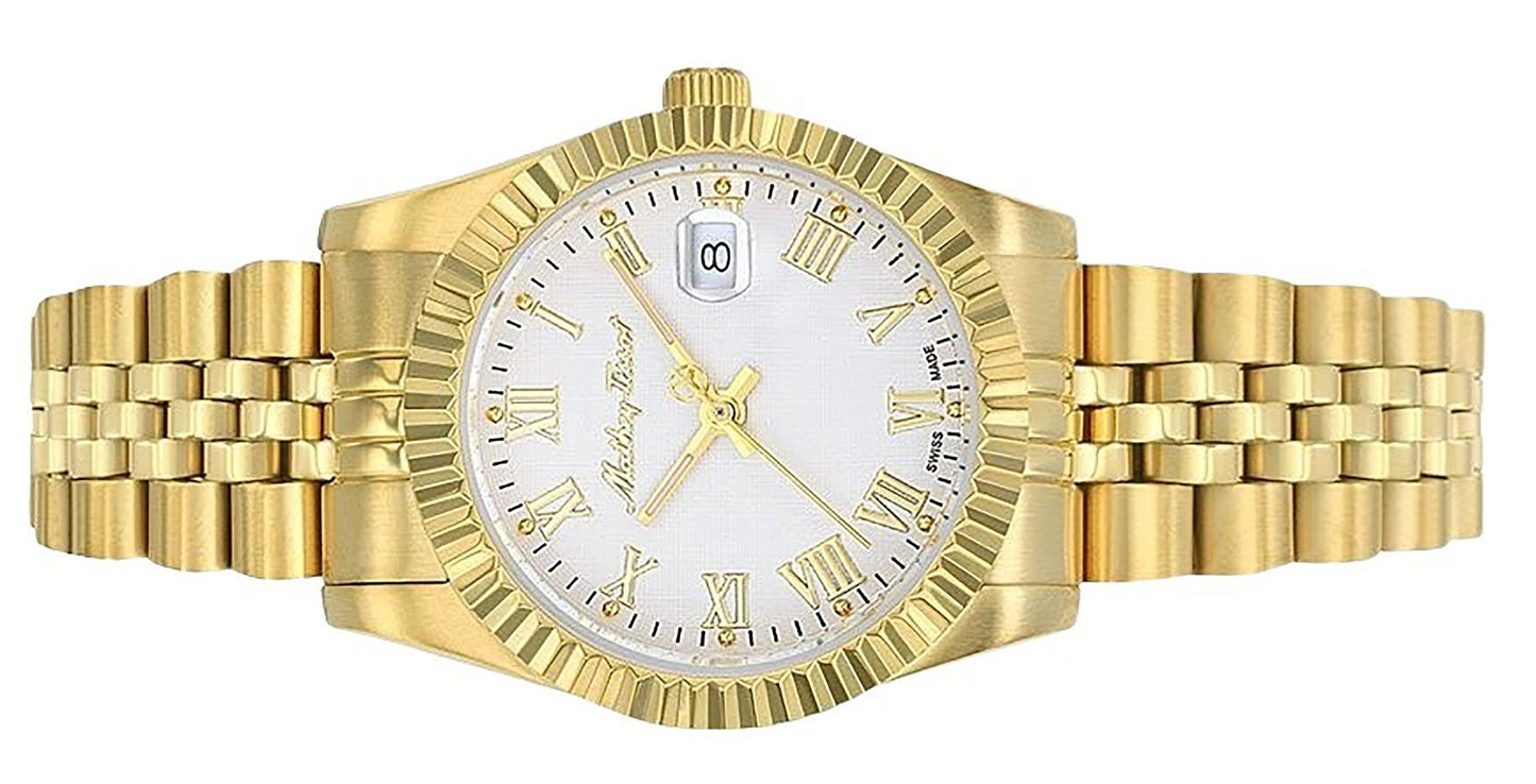 Mathey-Tissot Mathy III Roman Goldfarben Edelstahl White Dial Quarz D810PBRI Damenuhr