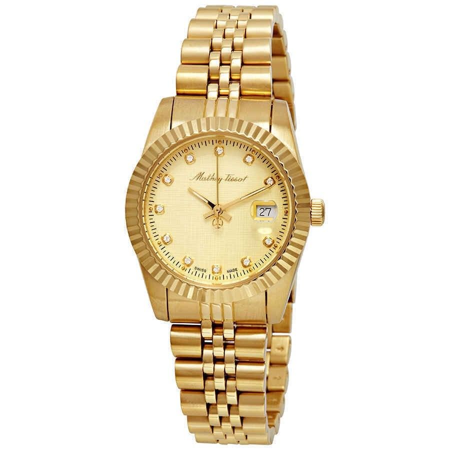 Mathey-Tissot Mathy III Goldfarben Edelstahl Gold Dial Quarz D810PDI Damenuhr