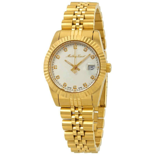 Mathey-Tissot Mathy III Goldfarben Edelstahl White Dial Quarz D810PI Damenuhr