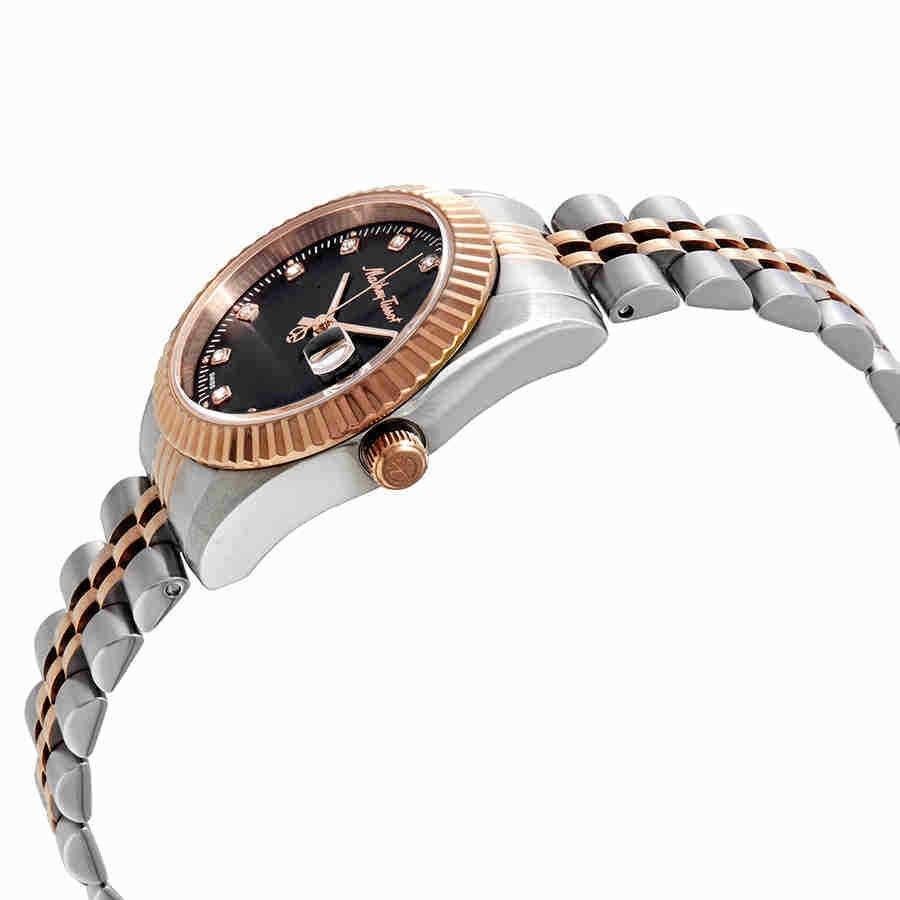 Mathey-Tissot Mathy III Two Tone Edelstahl Schwarzes Zifferblatt Quarz D810RN Damenuhr