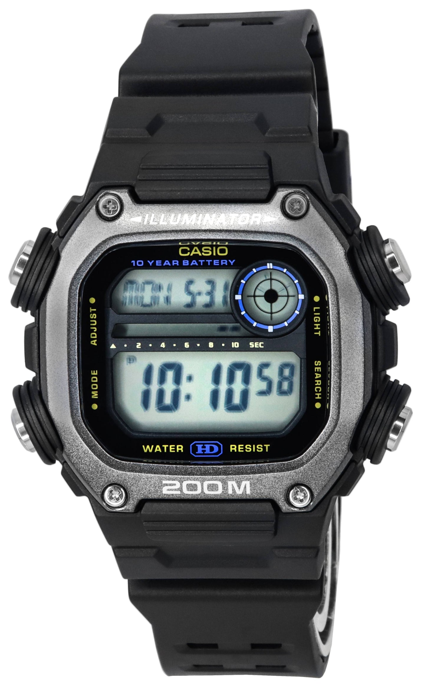 Casio Digital Sports Resin Strap Quarz DW-291HX-1A DW291HX-1 200M Herrenuhr
