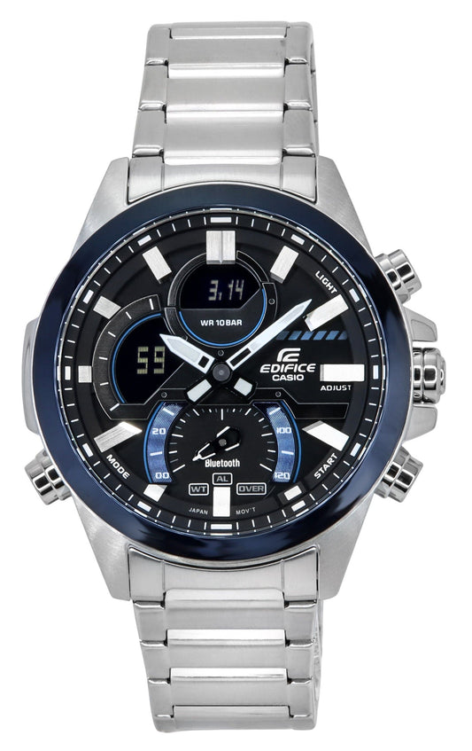 Casio Edifice Smartphone Link Analog Digital Schwarzes Zifferblatt Quarz ECB-30DB-1A 100M Herrenuhr