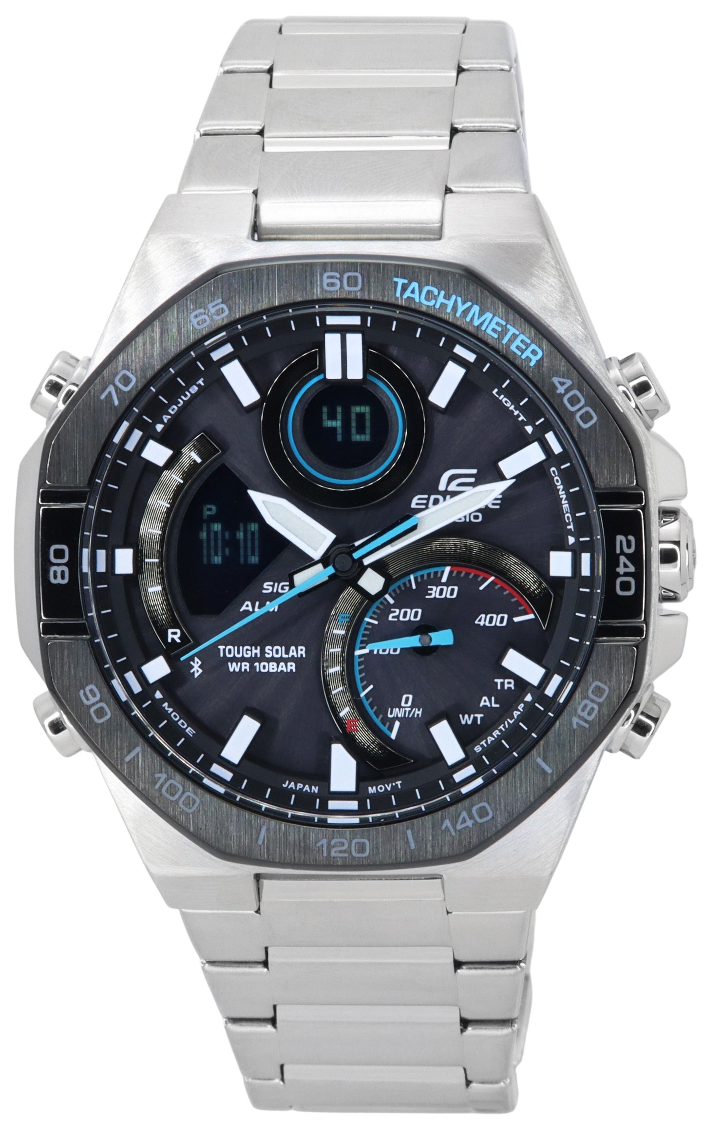 Casio Edifice Mobile Link Analog Digital Graues Zifferblatt Solar ECB-950DB-1A 100M Herrenuhr
