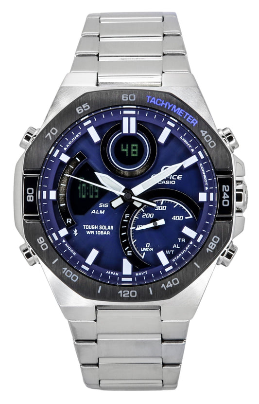 Casio Edifice Analog Digital Mobile Link Blaues Zifferblatt Tough Solar ECB-950DB-2A 100M Herrenuhr