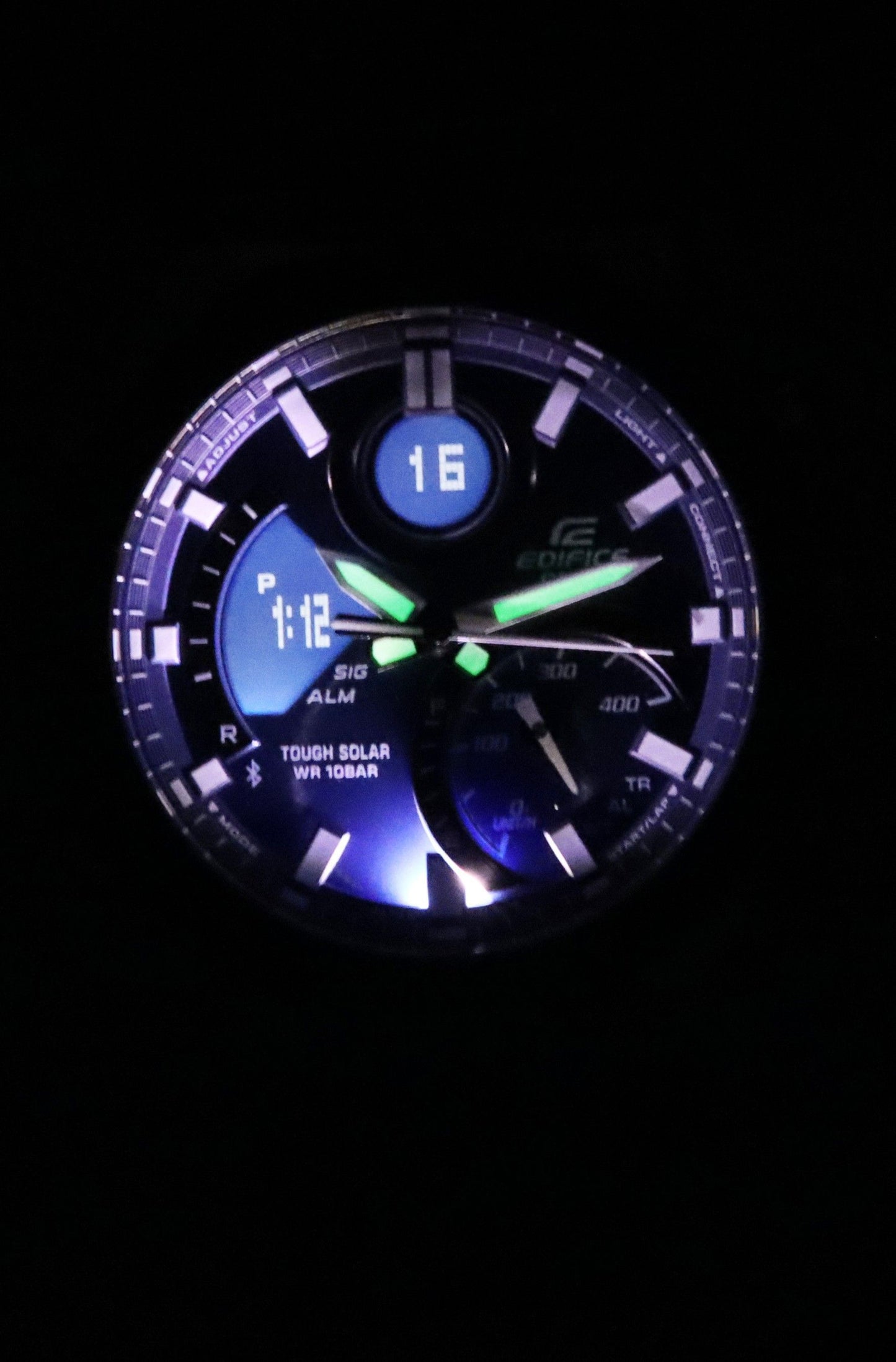 Casio Edifice Analog Digital Mobile Link Blaues Zifferblatt Tough Solar ECB-950DB-2A 100M Herrenuhr