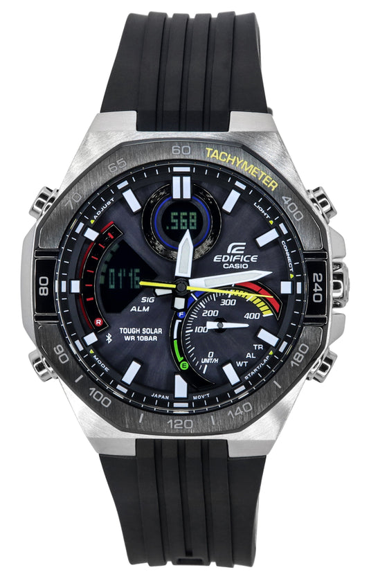 Casio Edifice Analog Digital Mobile link Schwarzes Zifferblatt Tough Solar ECB-950MP-1A 100M Herrenuhr