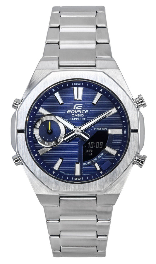 Casio Edifice Analog Digital Smartphone Link Blaues Zifferblatt Quarz ECB-S10D-2A 100M Herrenuhr