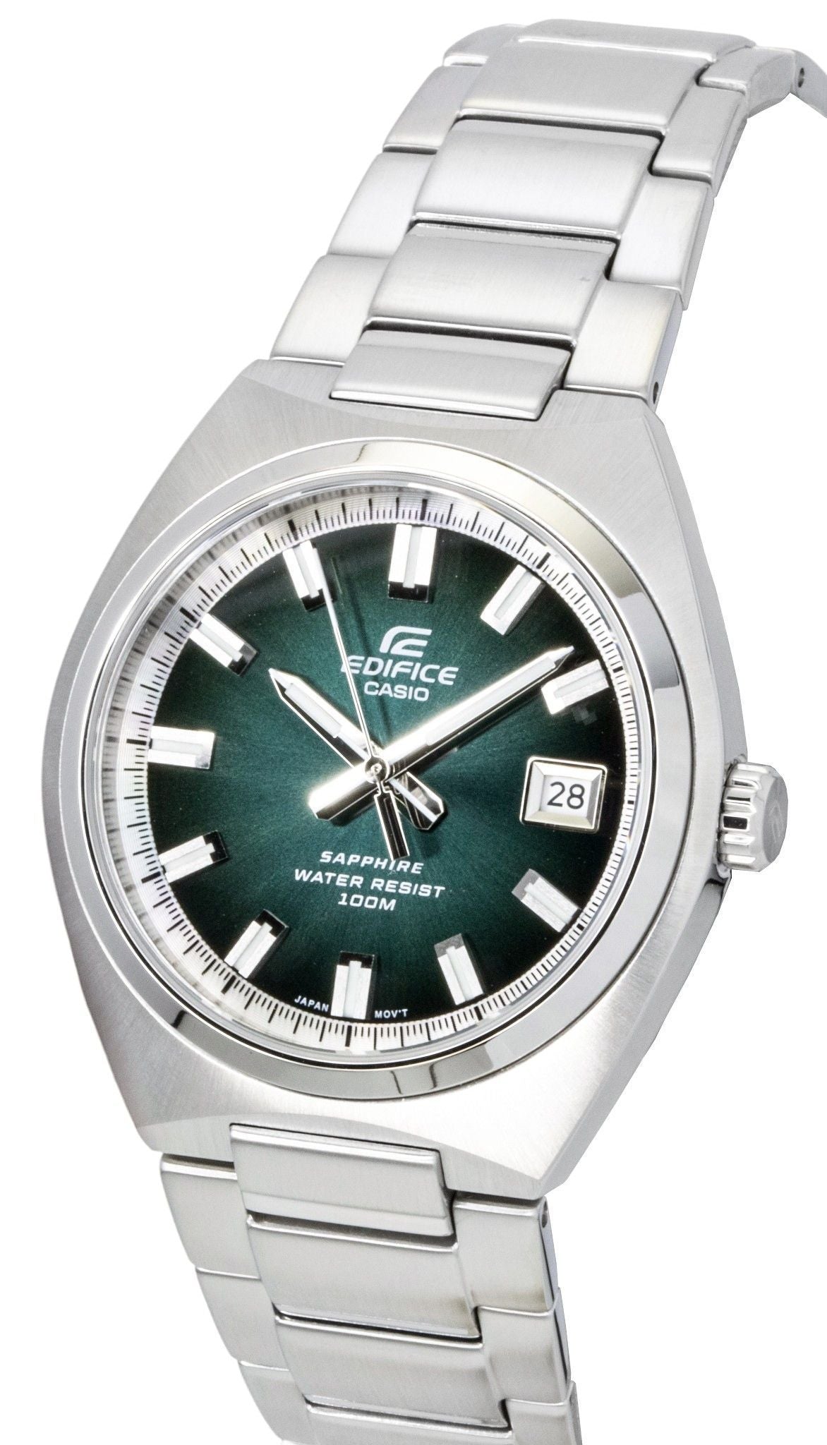 Casio Edifice Analog Edelstahl Gr?nes Zifferblatt Quarz EFB-109D-3AV 100M Herrenuhr