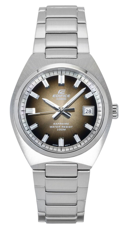 Casio Edifice Analog Edelstahl Braunes Zifferblatt Quarz EFB-109D-5AV 100M Herrenuhr