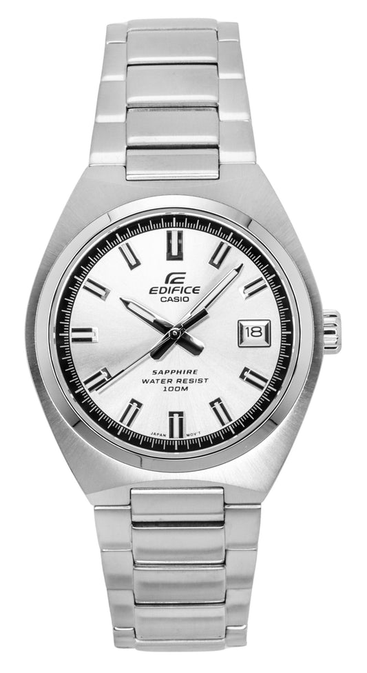 Casio Edifice Analog Edelstahl Silberfarbenes Zifferblatt Quarz EFB-109D-7AV 100M Herrenuhr