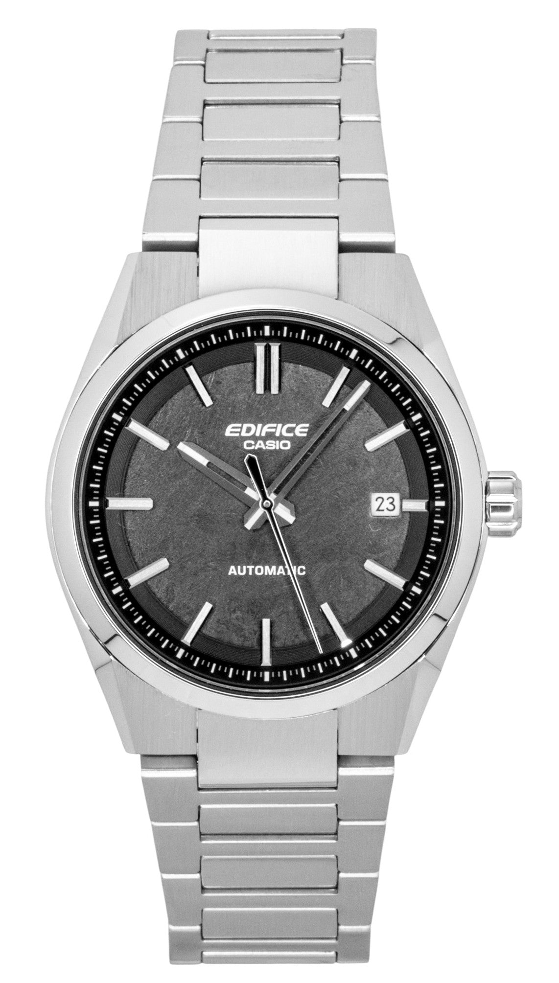 Casio Edifice Analog Edelstahl Schwarzes Zifferblatt Automatik EFK-110D-1A 100M Herrenuhr