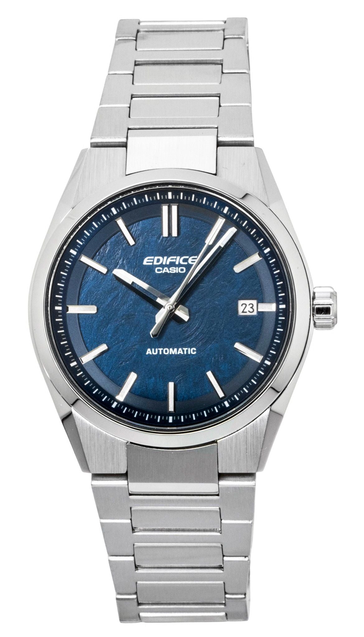 Casio Edifice Analog Blaues Zifferblatt Edelstahl Automatik EFK-110D-2A 100M Herrenuhr