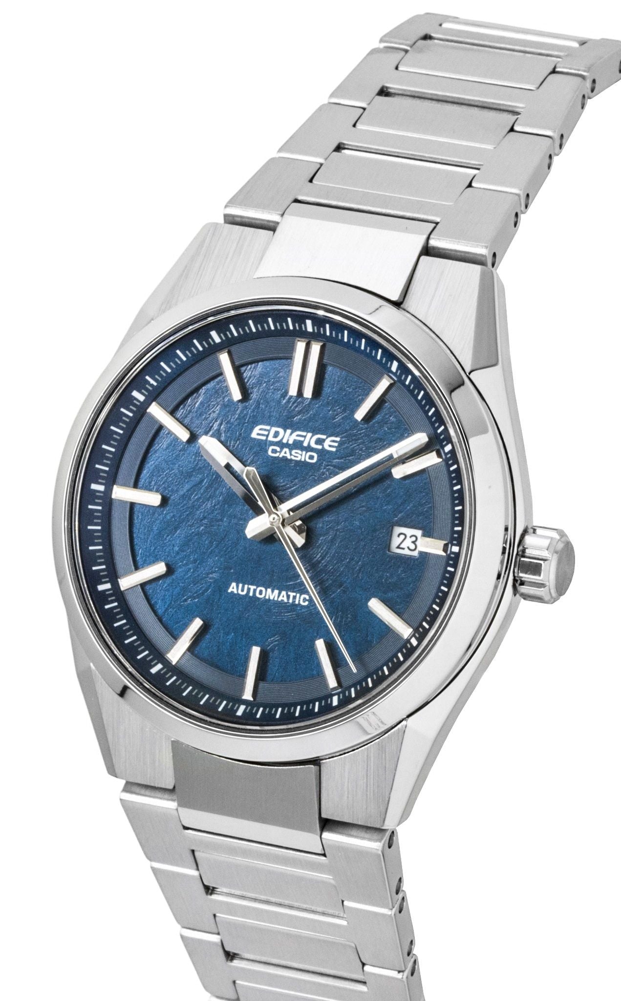 Casio Edifice Analog Blaues Zifferblatt Edelstahl Automatik EFK-110D-2A 100M Herrenuhr