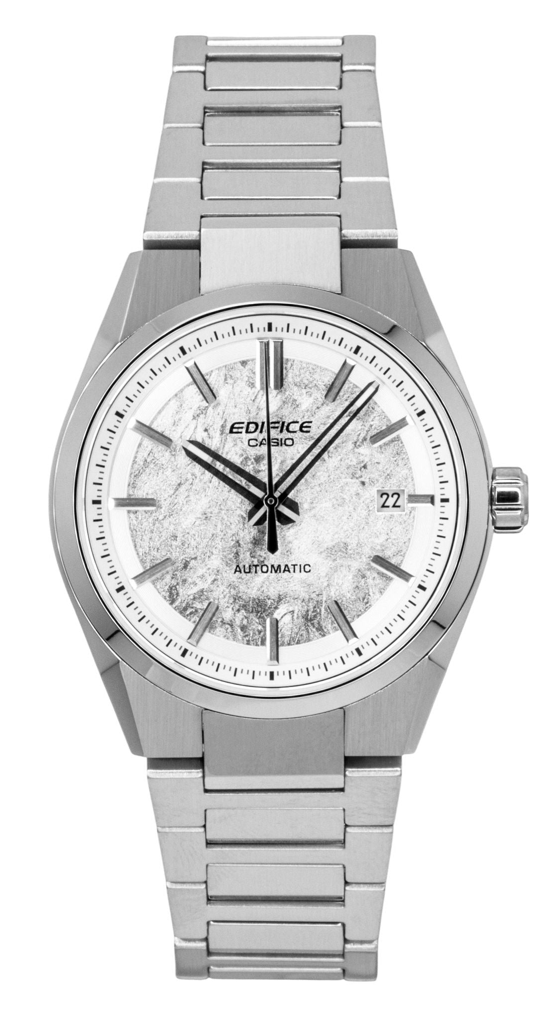 Casio Edifice Analog Edelstahl Silberfarbenes Zifferblatt Automatik EFK-110D-7A 100M Herrenuhr