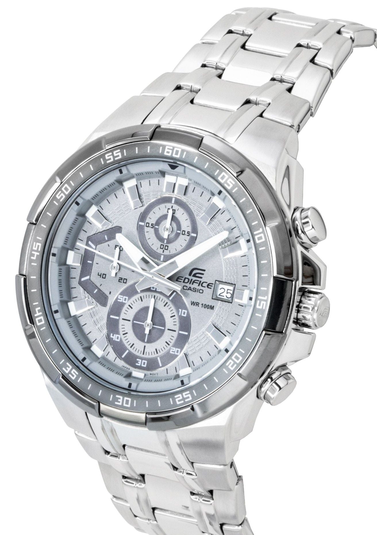 Casio Edifice Standard Chronograph Analog Edelstahl Graues Zifferblatt Quarz EFR-539DE-8AV 100M Herrenuhr