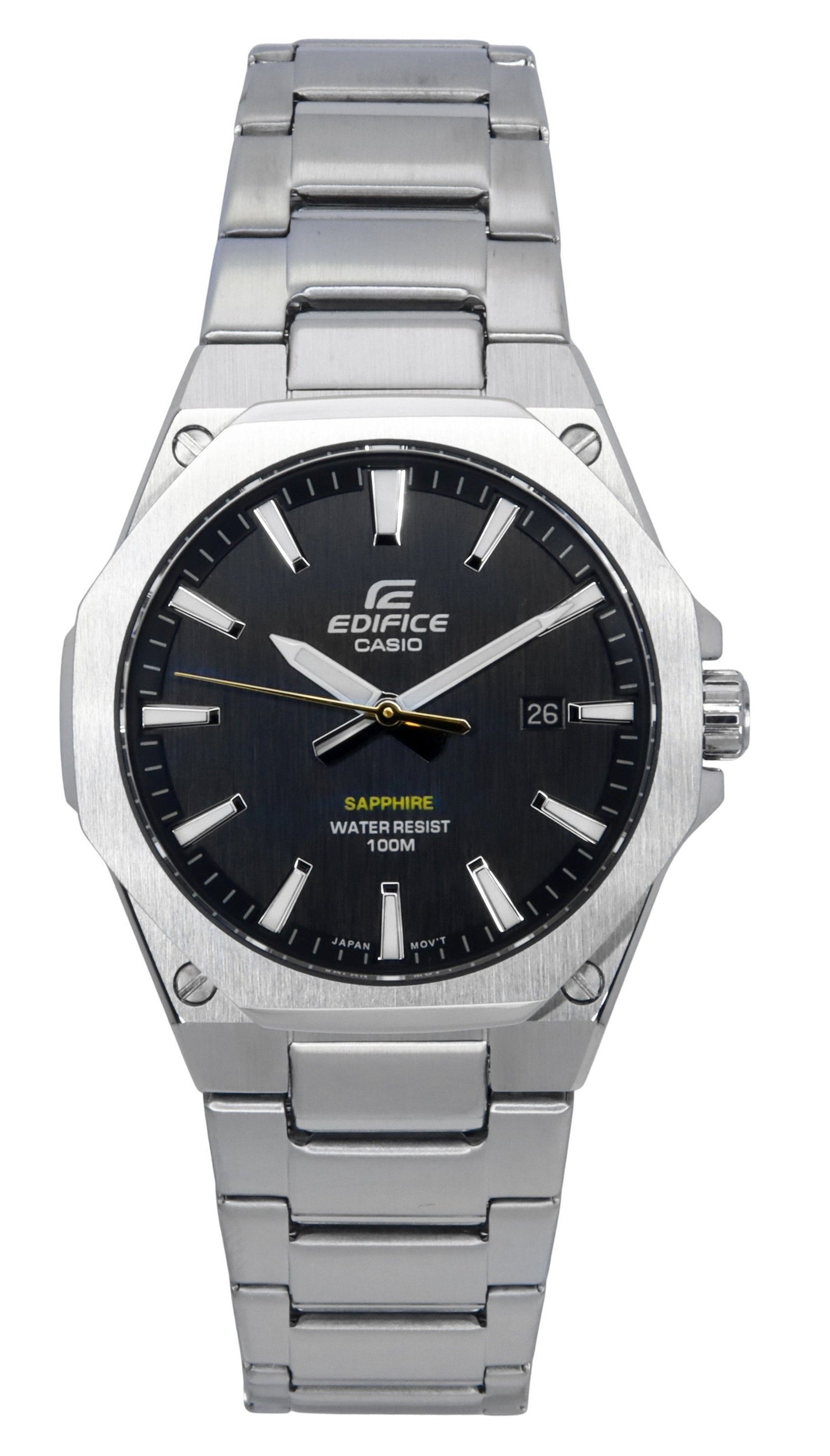 Casio Edifice Slim Line Schwarzes Zifferblatt Quarz EFR-S108D-1A 100M Herrenuhr