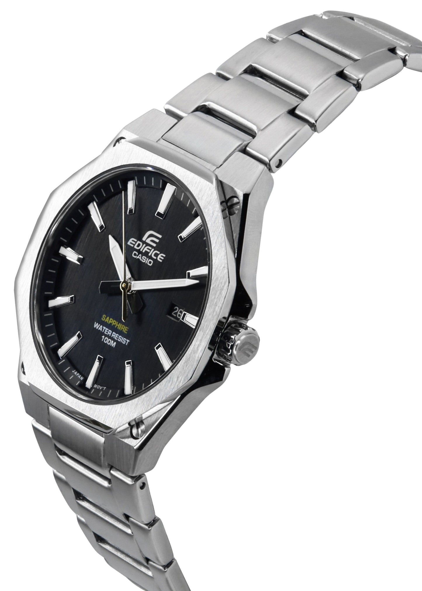 Casio Edifice Slim Line Schwarzes Zifferblatt Quarz EFR-S108D-1A 100M Herrenuhr