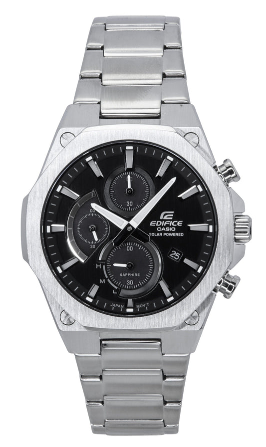 Casio Edifice Slim Line Chronograph Analog Solar EFS-S570D-1A EFSS570D-1 100M Herrenuhr